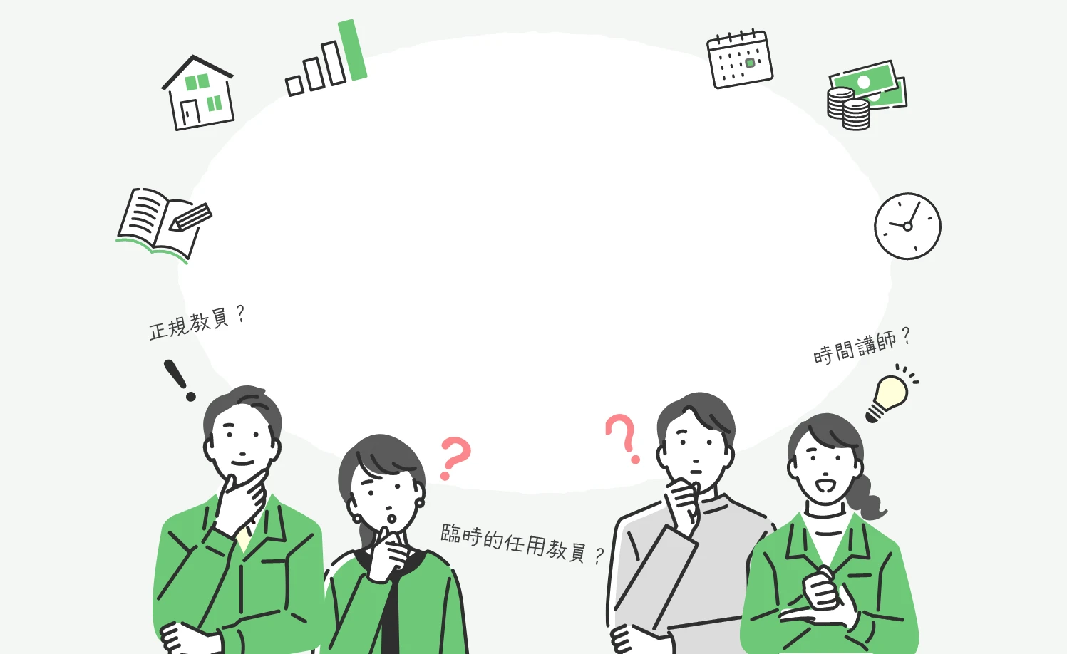 正規教員?臨時的金曜教員?時間講師?